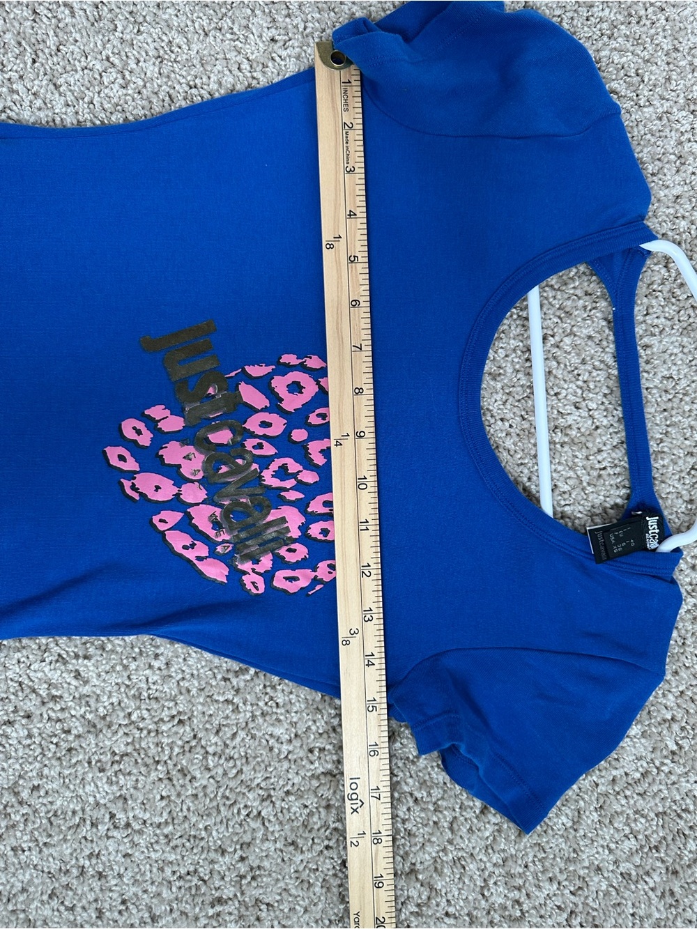 Just Cavalli Blue Heart Graphic Tee - Picture 6 of 9